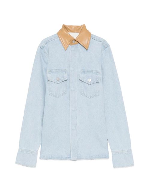 Nanushka exposed-seam cotton shirt - Blue - zdjęcie produktu nr 1