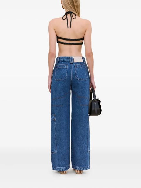 Cult Gaia flower crochet halter top - Black - zdjęcie produktu nr 2