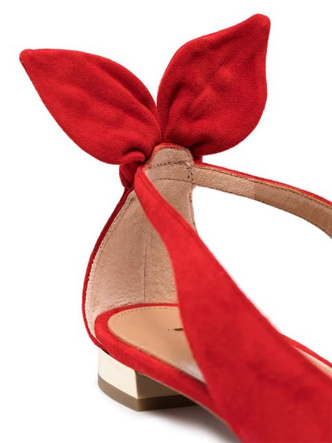 Aquazzura Bow Tie suede ballerinas - Red