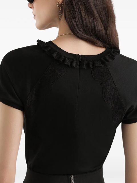 Dolce & Gabbana lace-detail T-shirt - Black