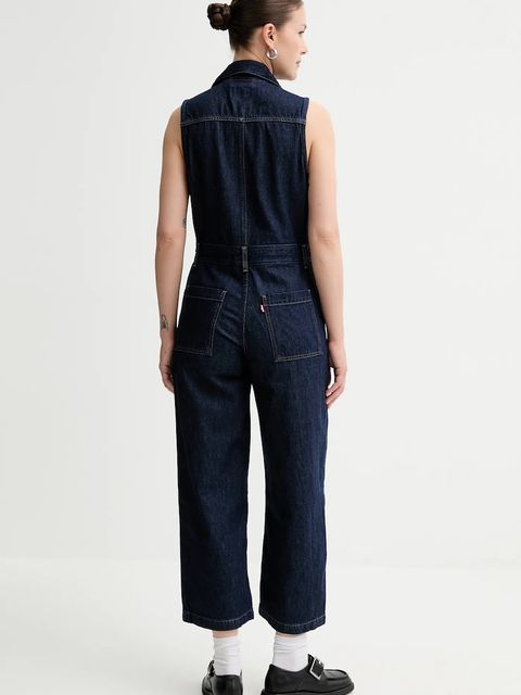 Levi's kombinezon kolor granatowy bawełniany z kołnierzykiemm A4850