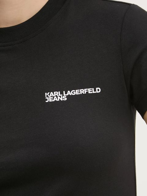 Karl Lagerfeld Jeans t-shirt bawełniany damski kolor czarny A1W17004