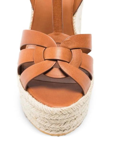 Saint Laurent strap buckle-detail espadrilles - Brown
