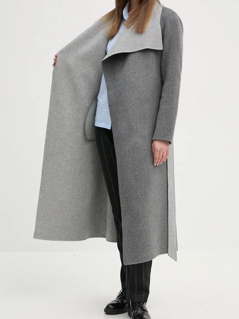 MACKAGE płaszcz wełniany kolor szary przejściowy oversize MAI-CN