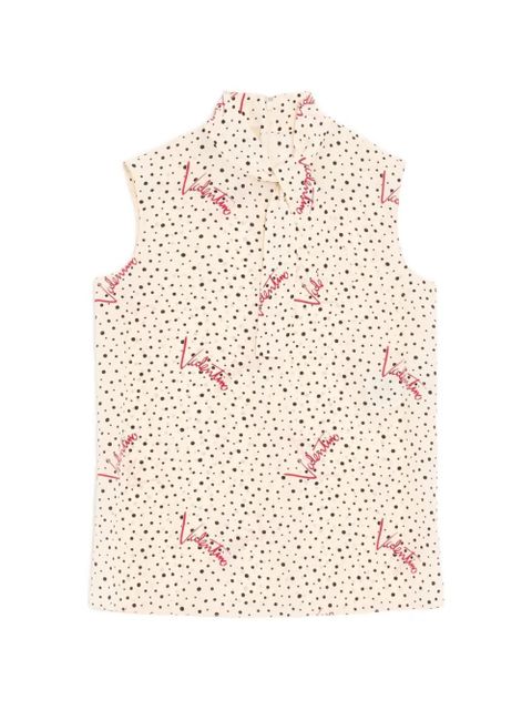 Valentino Garavani Plus De Pois crepe de chine bubble top - Neutrals - zdjęcie produktu nr 1