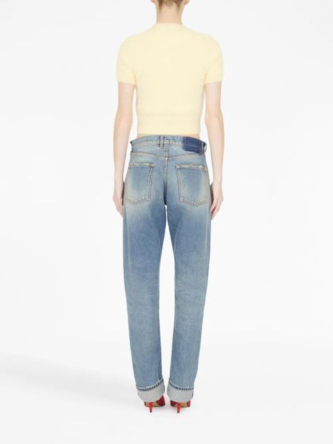 Maison Margiela short-sleeve knitted crop top - Yellow