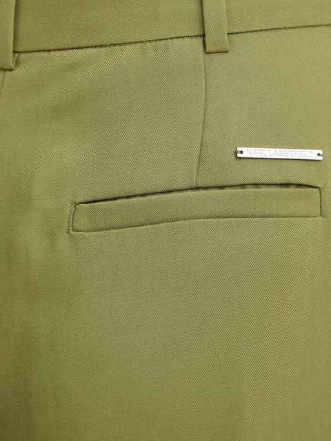 Karl Lagerfeld spodnie damskie kolor zielony szerokie high waist B1W10012