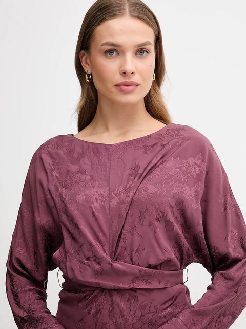 Hoss Intropia bluzka damska kolor fioletowy wzorzysta 6282682