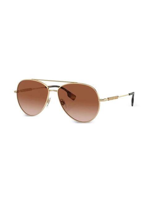Burberry Eyewear logo-plaque pilot-frame sunglasses - Gold