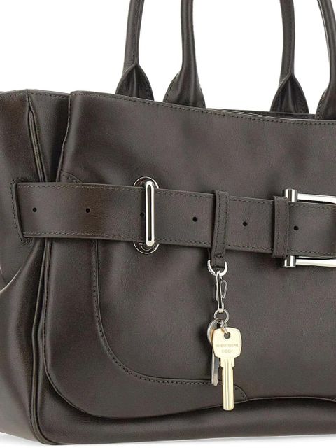 Osoi Brocle buckle charm leather tote bag - Brown