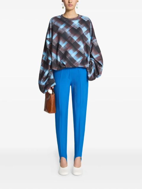 DRIES VAN NOTEN geometric-pattern long-sleeve sweatshirt - Red - zdjęcie produktu nr 2