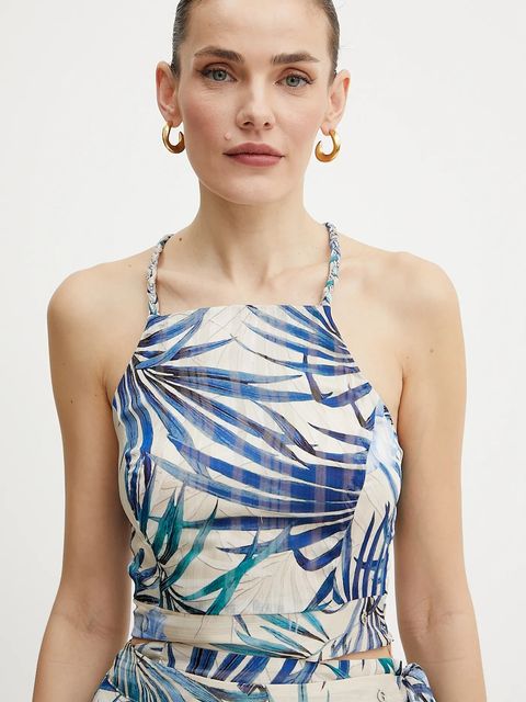 Guess bluzka GAELLE damska kolor niebieski wzorzysta W5GH74 WH9Z2