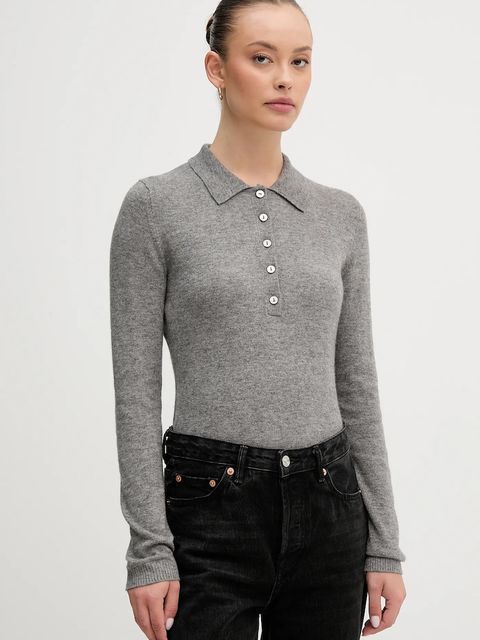 United Colors of Benetton sweter z dodatkiem wełny damski kolor szary lekki 102HD301H - zdjęcie produktu nr 1