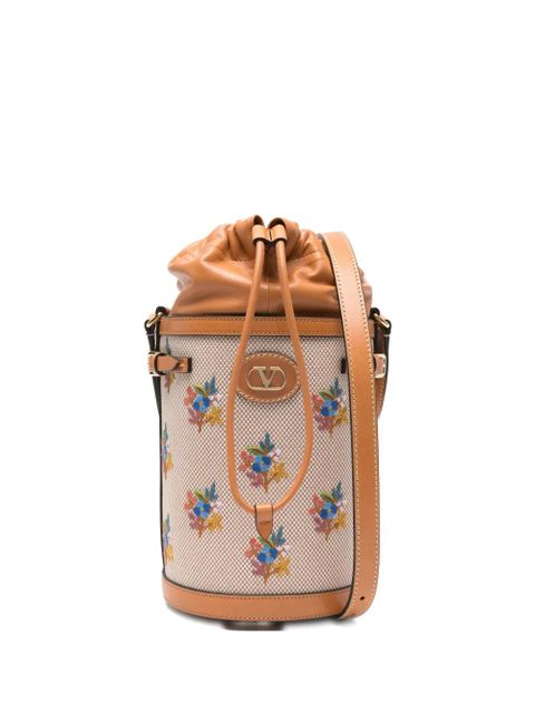 Valentino Garavani floral-pattern bucket bag - Neutrals - zdjęcie produktu nr 1