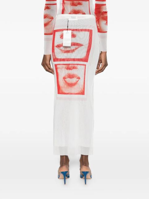 Jean Paul Gaultier eye graphic midi skirt - White - zdjęcie produktu nr 2