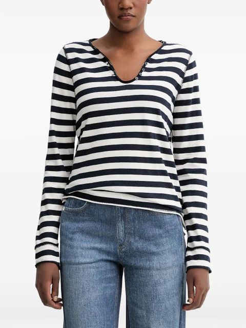 Zadig&Voltaire Henley striped T-shirt - White - zdjęcie produktu nr 1
