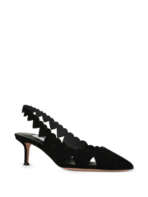 Aquazzura heart cutout slingback pumps - Black