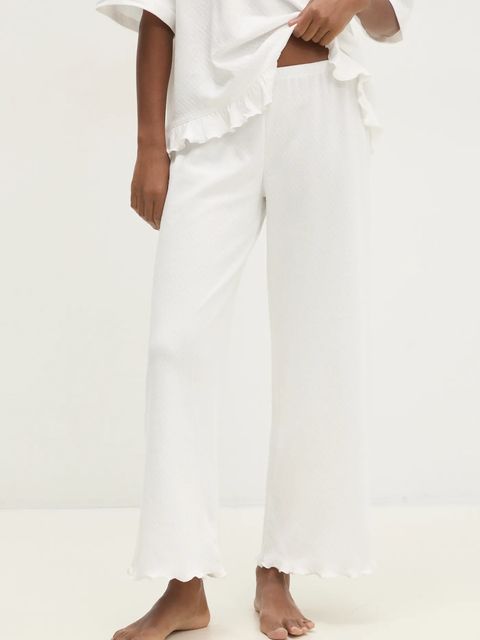 Answear Lab piżama bawełniana kolor beżowy bawełniana