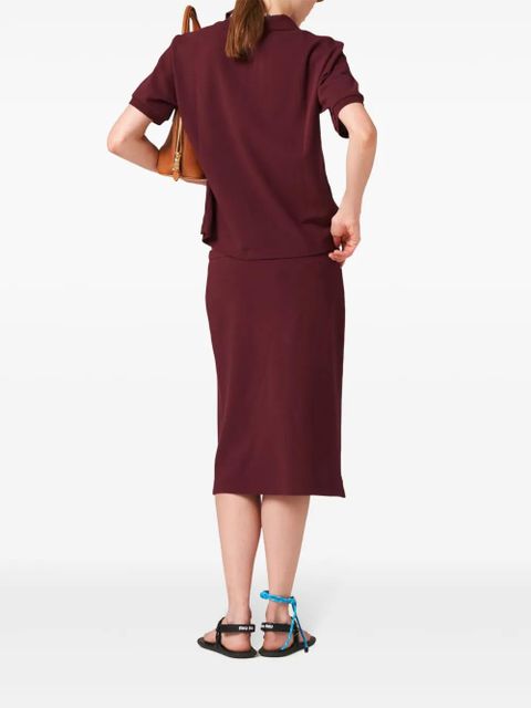 Miu Miu logo-embroidered cotton polo shirt