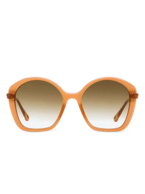Chloé Eyewear braided-detail oversized sunglasses - Orange - zdjęcie produktu nr 1