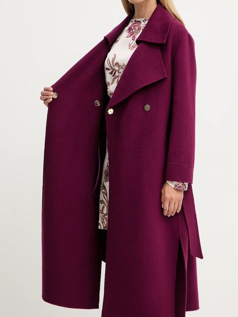 Simona Corsellini płaszcz wełniany kolor bordowy A25CPCPV0101