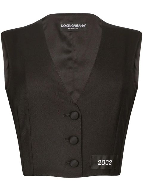Dolce & Gabbana number-patch tailored cropped vest - Black - zdjęcie produktu nr 1