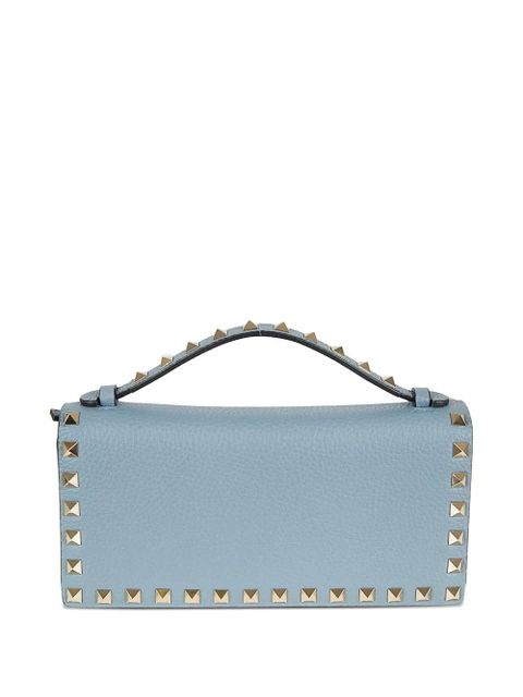 Valentino Garavani Rockstud leather clutch bag - Blue - zdjęcie produktu nr 2