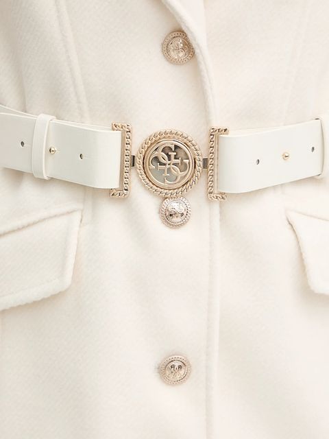 Guess płaszcz z domieszką wełny NEW PATRICE kolor beżowy W5BL25 W2672