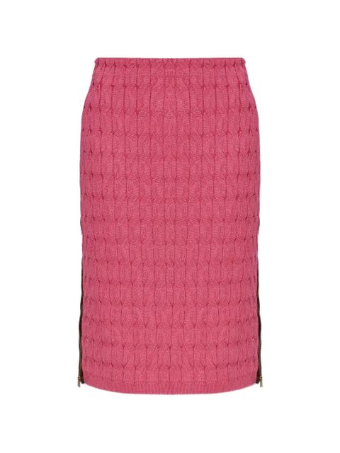 FENDI cable-knit side-zip skirt - Pink - zdjęcie produktu nr 1