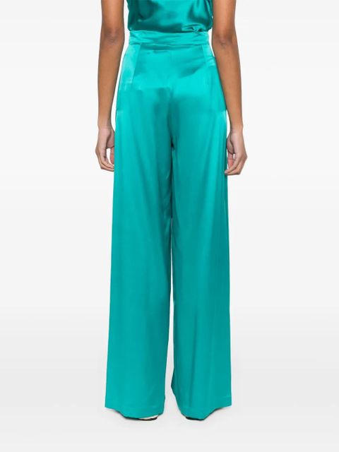 Max Mara side-slits silk palazzo pants - Green