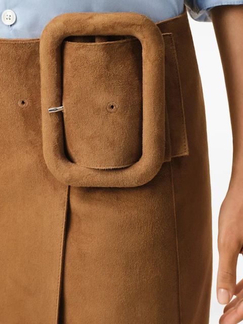 AMI Paris belted A-line midi skirt - Brown