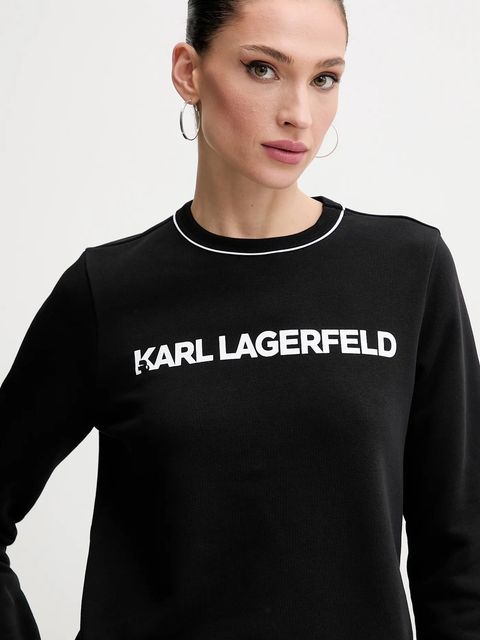 Karl Lagerfeld bluza damska kolor czarny z nadrukiem A2W20066