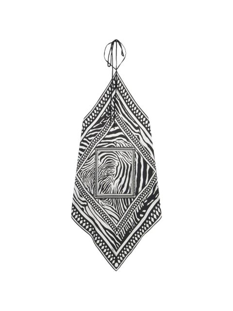 Blumarine zebra foulard print top - White - zdjęcie produktu nr 1