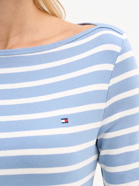 Tommy Hilfiger longsleeve bawełniany kolor niebieski WW0WW40589