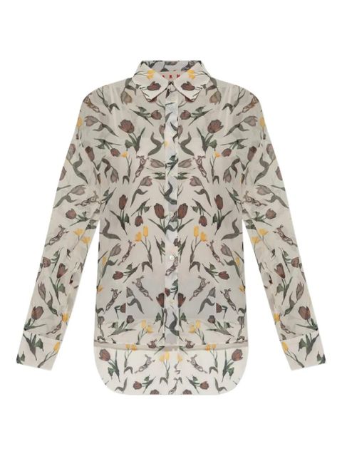 Marni floral-print shirt - Neutrals - zdjęcie produktu nr 1