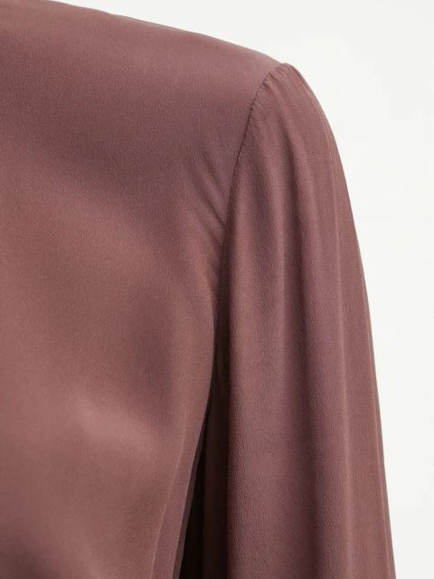 Twinset bluzka z domieszką jedwabiu kolor czerwony gładka 242TT2341