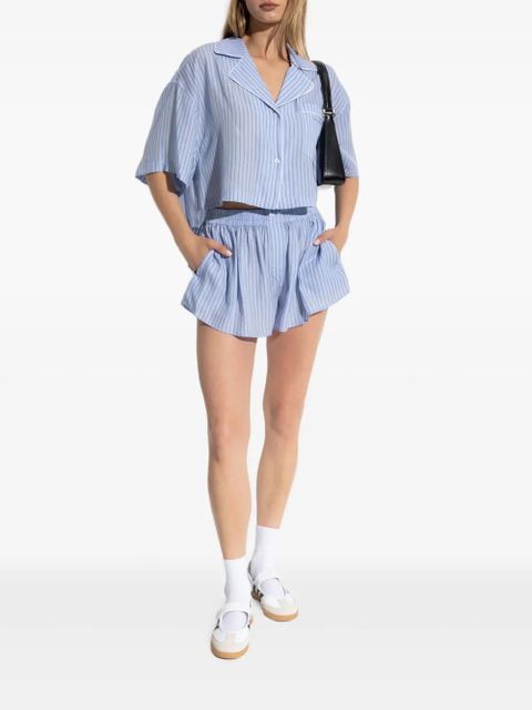 Alexander Wang striped elastic-waist shorts - Blue - zdjęcie produktu nr 2