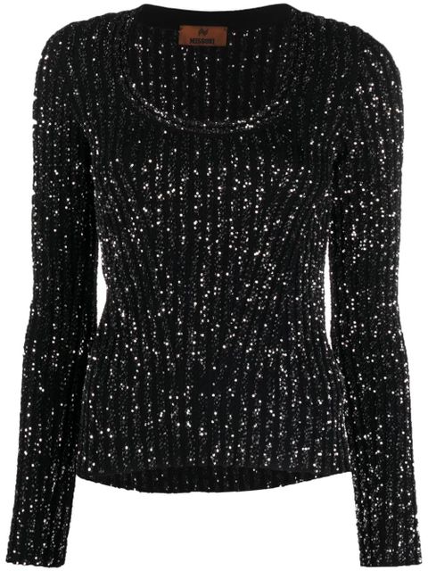 Missoni sequin-embellished ribbed-knit jumper - Black - zdjęcie produktu nr 1