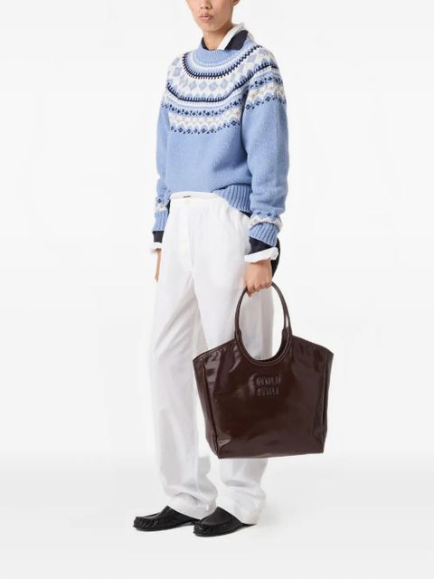 Miu Miu Ivy leather tote bag - Brown - zdjęcie produktu nr 2