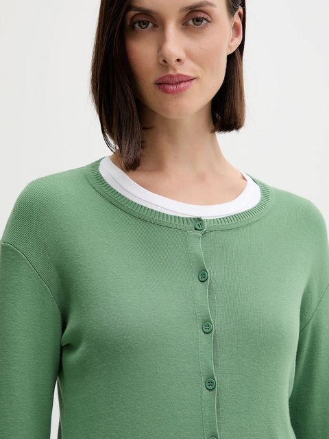 United Colors of Benetton kardigan bawełniany kolor zielony lekki 1091D5558