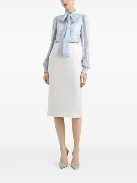 Dolce & Gabbana floral-print silk blouse - Blue