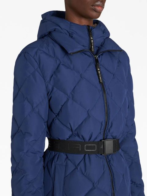 ETRO zipped hooded puffer jacket - Blue