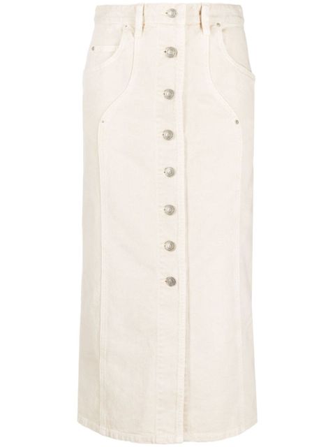 MARANT ÉTOILE Vandy midi denim skirt - Neutrals