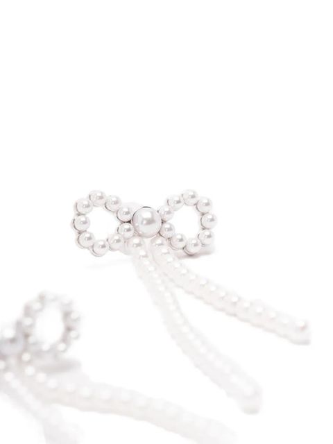 Self-Portrait bow-shape earrings - Silver - zdjęcie produktu nr 2