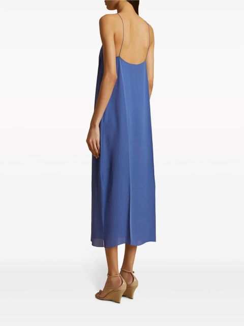 KHAITE Sicily silk midi dress - Blue