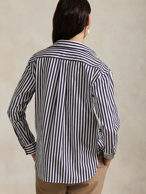 Polo Ralph Lauren koszula bawełniana damska kolor granatowy relaxed z kołnierzykiem klasycznym 211910743 - zdjęcie produktu nr 2