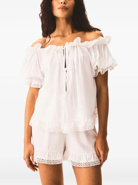 Sleeper Romantica ruffled lounge set - White