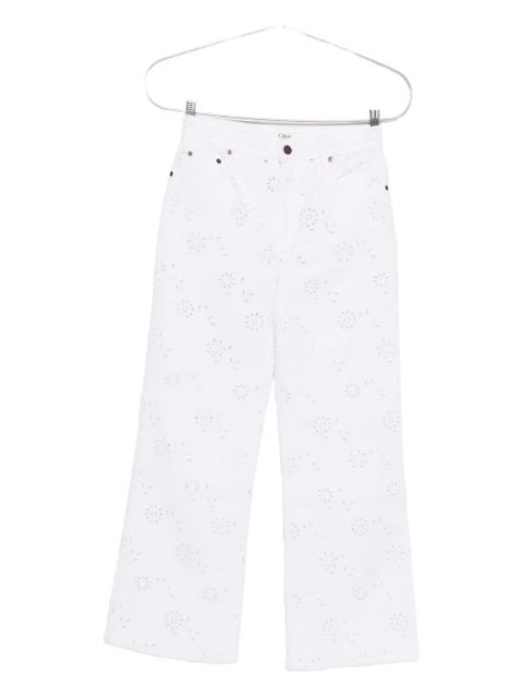 Chloé eyelet-embroidered jeans - White