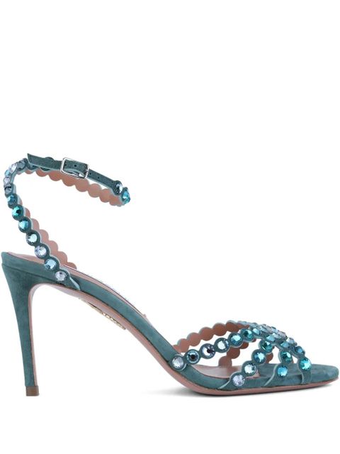 Aquazzura scalloped embellished sandals - Blue - zdjęcie produktu nr 1