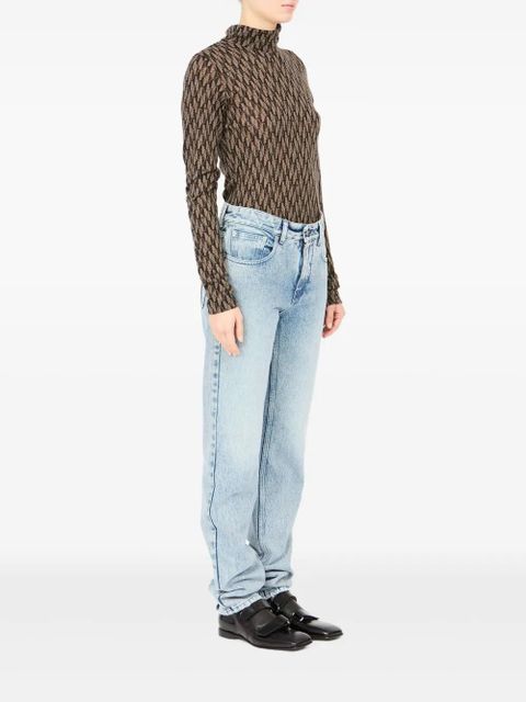 MM6 Maison Margiela five-pocket split-leg denim pants - Blue